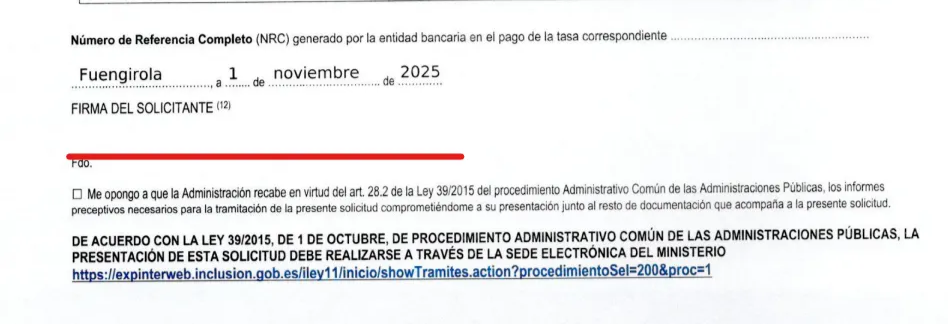 Signature location on the MI-T and MI-F forms — below the date at the end