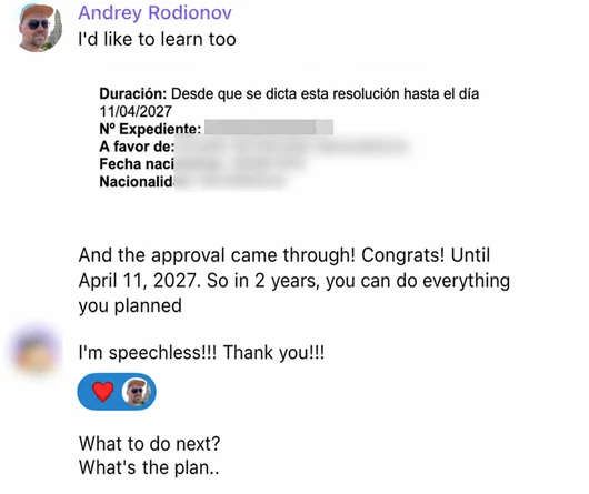 Screenshot of a client's WhatsApp conversation with EspañaGo about their Spain visa