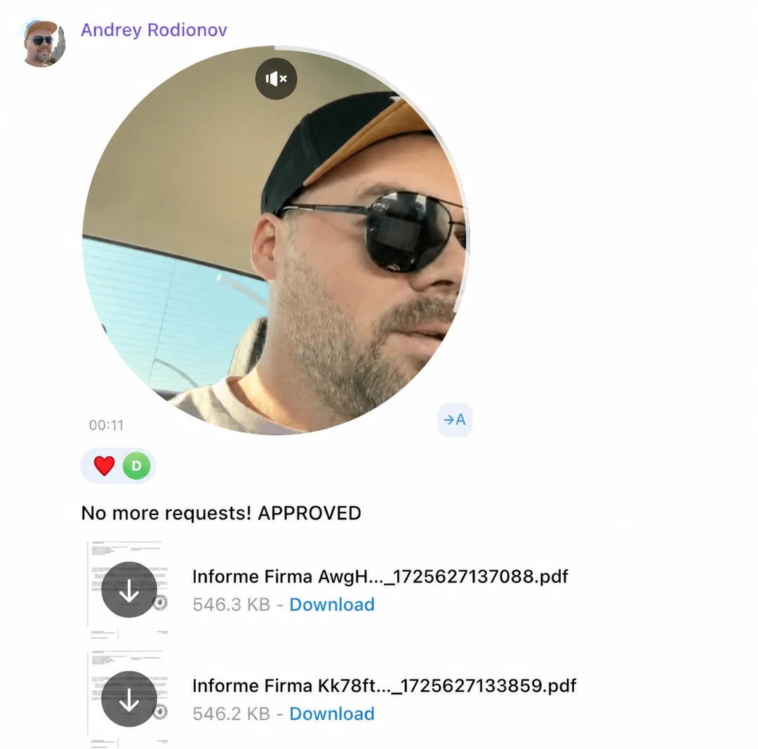Screenshot of a client conversation with EspañaGo
